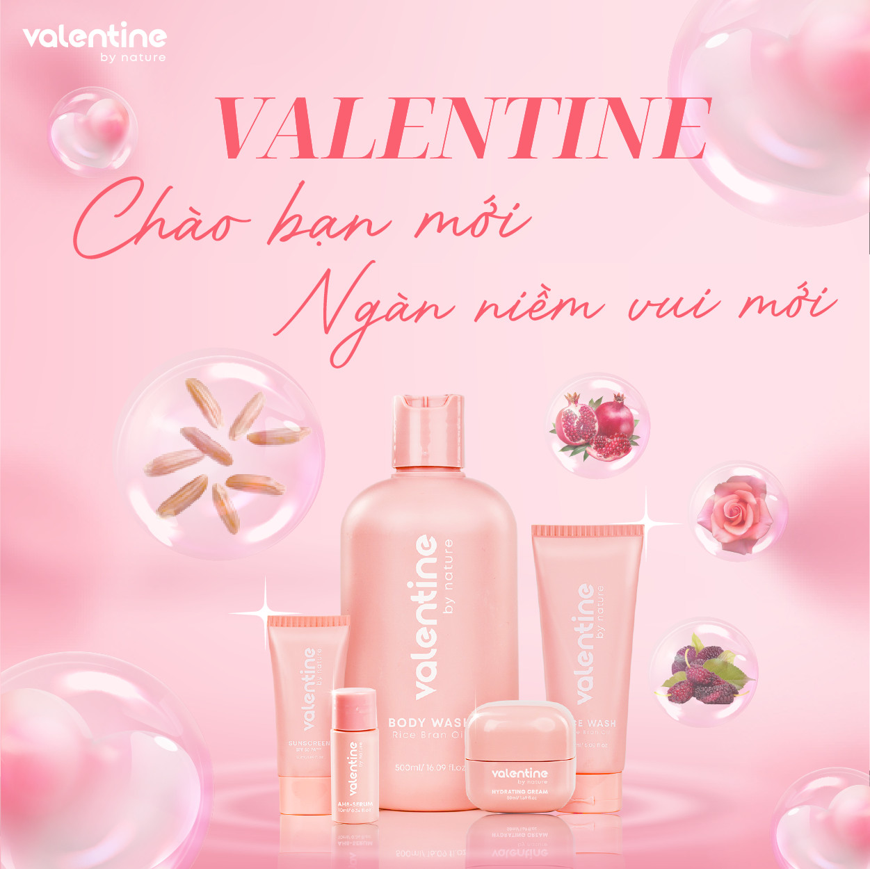 Thương hiệu Valentine với những sản phẩm được chiết xuất từ các thành phần thiên nhiên