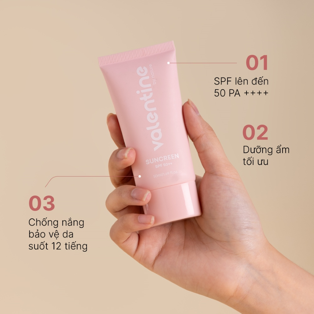 Kem chống nắng Valentine SPF 50 của thương hiệu Valentine