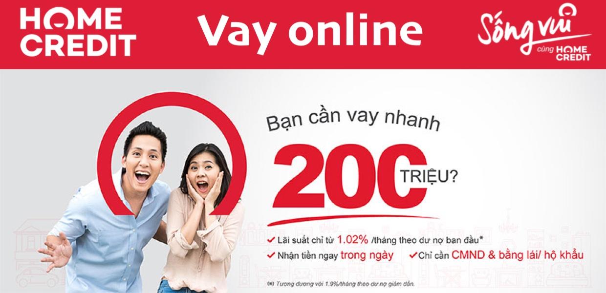 Vay online Home Credit 24/7, lên đến 200 triệu, hồ sơ 5 phút - MGG.VN